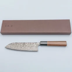 Yoshimi Kato VG10 Damast Walnut Santoku 16.5 cm