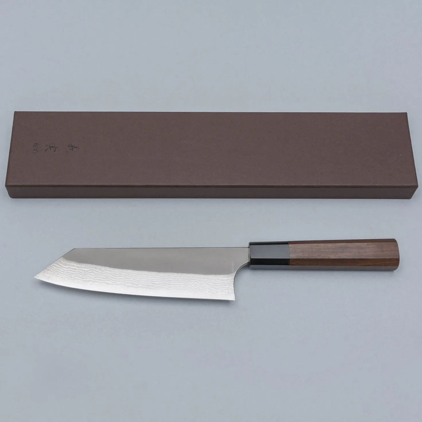 Yoshimi Kato VG10 Nashiji Damast Walnut Bunka 17.5 cm