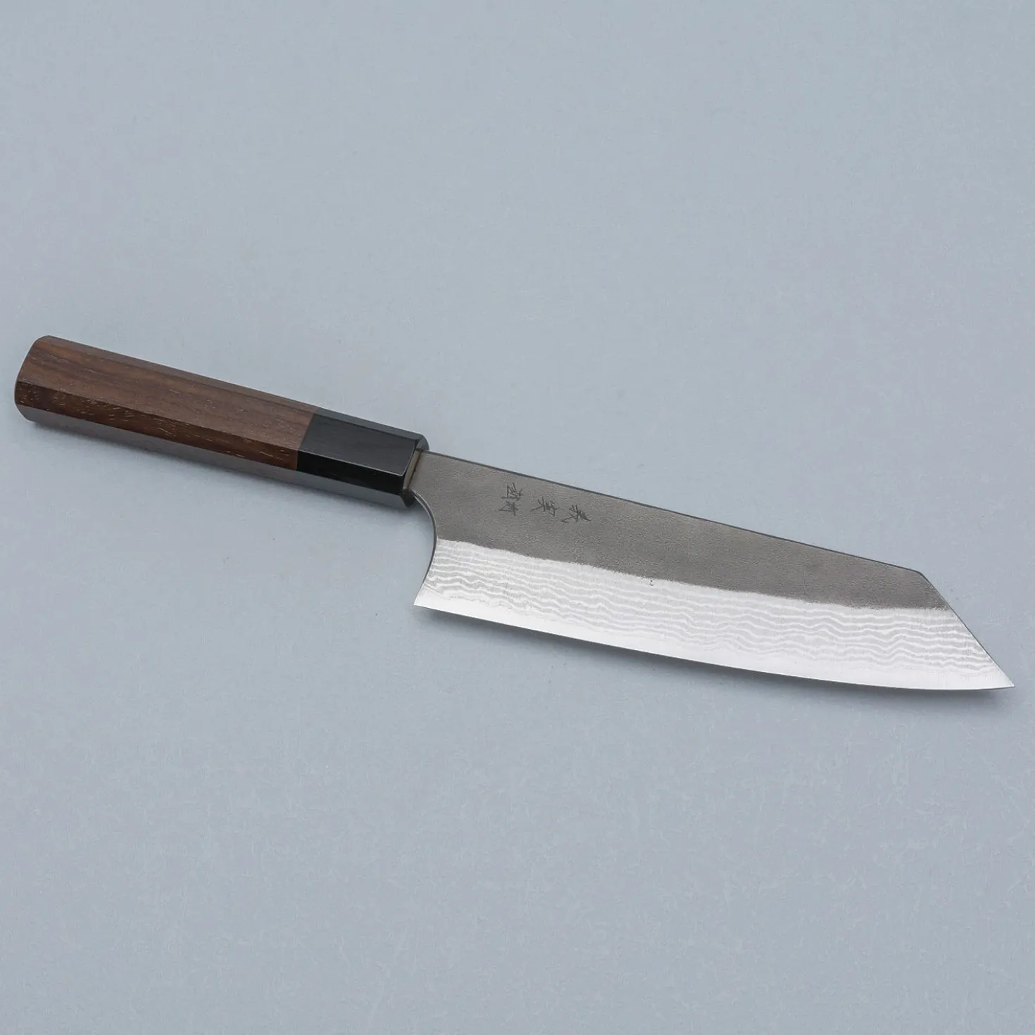 Yoshimi Kato VG10 Nashiji Damast Walnut Bunka 17.5 cm