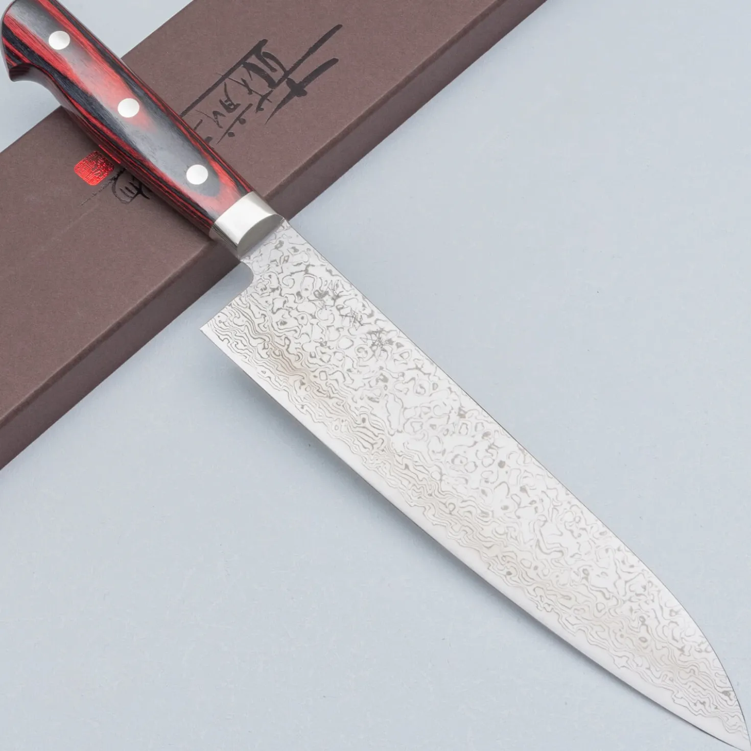 Yoshimi Kato VG10 Polished Damast Gyuto 21 cm