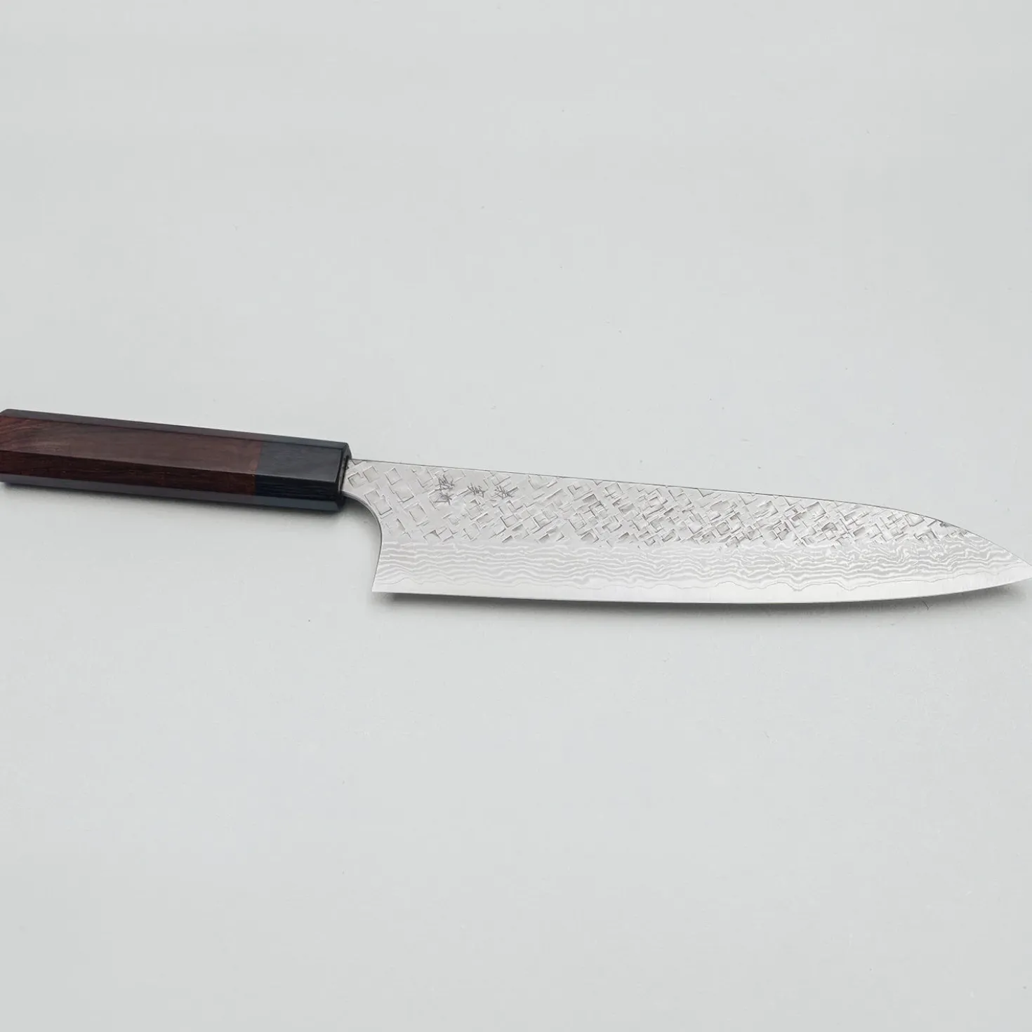 Yoshimi Kato VG10 Tsuchime Damast Rosewood Gyuto 21 cm