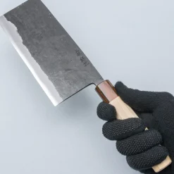 Yosimitu Shirogami #2 Kurouchi Tall Nakiri 18 cm