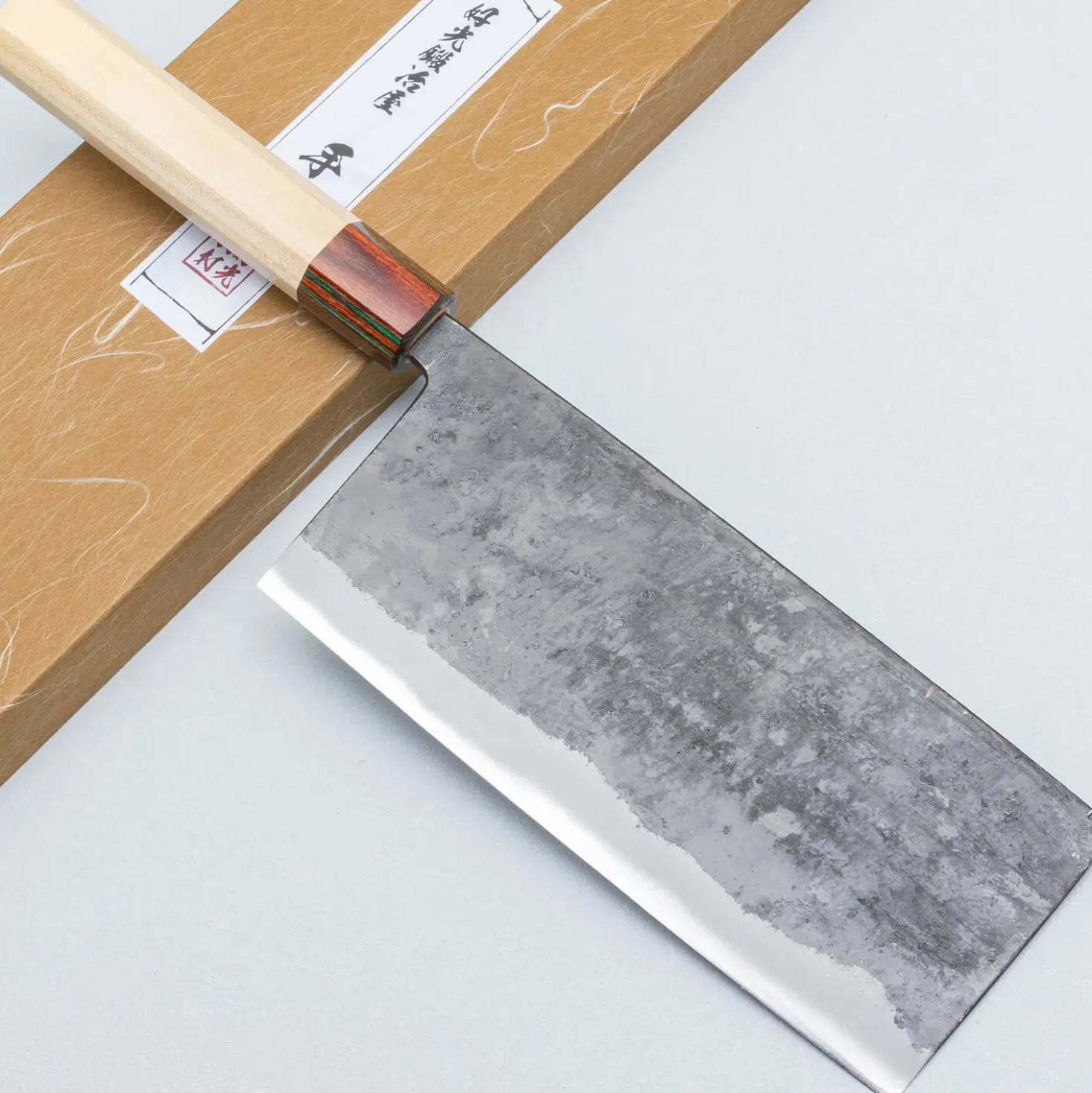 Yosimitu Shirogami #2 Kurouchi Tall Nakiri 18 cm