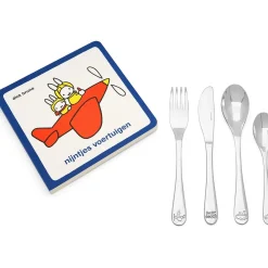 Zilverstad Kinderbestek Nijntjes Voertuigen 4 delig + Boekje